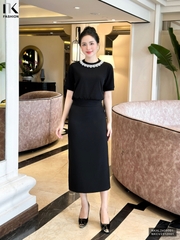 Áo Len Cổ Ren Bo Gấu NK Fashion Công Sở Nữ Trẻ Trung, Nữ Tính Vải Mềm Mịn NKAL2409001