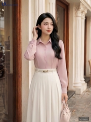 Sơ mi mí nẹp dài tay lịch sự, duyên dáng UKSM2409006