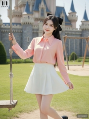 Sơ mi bấu mí cửa tay đơn giản, dễ thương UNSM2508020