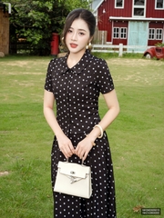 Sơ mi cổ sen chấm bi dịu dàng, ghép set điệu NKSM2605015