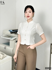 Sơ mi cổ đức thêu, kiểu dáng mới, sang xịn NKSM2501008