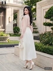 Sơ mi dài tay nhún cổ vạt nơ xinh xắn, tiểu thư UNSM2601009