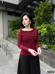 Áo len tiệc cổ chéo sang xịn, dễ mặc mọi dịp NKAL2510002