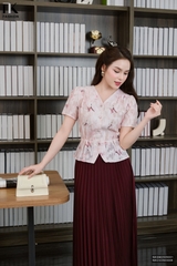 Áo sơ mi hoạ tiết hồ điệp điệu đà, nữ tính, mềm mại, mát mịn NKSM2505001