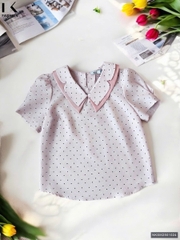 Sơ Mi Chấm Bi Phối Cổ Trẻ Trung, Thanh Lịch Chất Vải Mềm NKSM2501024