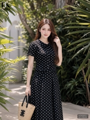 Sơ mi cổ sen chấm bi dịu dàng, ghép set điệu NKSM2605015