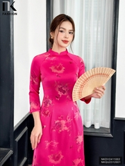 Áo dài lụa sơn mài kiểu dáng mới,thanh lịch không kém phần quý phái NKDV2411002 ( ko kèm quần + PK)