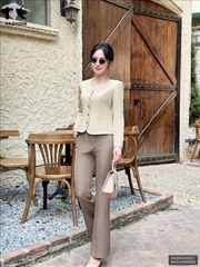 Áo Kí Giả Kẻ hai Lớp Túi Ốp Nk Fashion Thời Trang Công Sở Thanh Lịch, Trẻ Trung, Dễ Mặc NKSM2409011