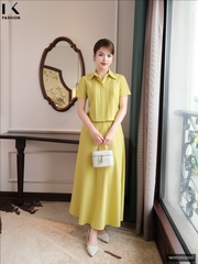 Set Chân Váy Xoè Dài Và Sơ Mi Mí Dọc Thân Công Sở Nữ NKBD2502003 ( Gồm cả áo + CV)