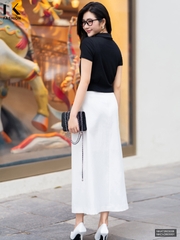 Chân váy kaki xẻ trước dễ mặc, hiện đại NKCV2603001