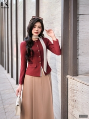 Áo khoác phối gấu nơ rời nhẹ nhàng, kiêu sa mà sang NKAK2510006