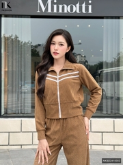Bộ Đồ Nhung Khoá Kéo NK Fashion Công Sở Nữ Trẻ Trung, Thoải mái Vải Mềm Mịn NKBD2410002