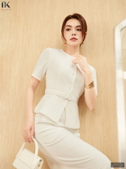 Kí giả 2 lớp cộc tay đai rời ghép set quý cô cực chảnh LUSM2507013