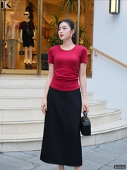 Áo thun nhún eo kiểu cách mới, trẻ trung, mới lạ NKAT2501003