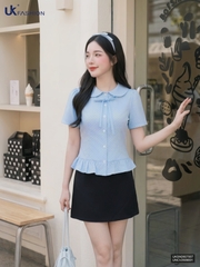 Sơ mi chấm bi nhún gấu UKSM2607007 ( Áo rời ko kèm QU/CV/PK)
