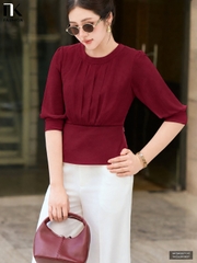 Sơ mi peplum phối nhún NKSM2607016 ( Áo rời ko kèm CV/QU/PK )