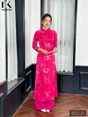 Áo dài lụa sơn mài kiểu dáng mới,thanh lịch không kém phần quý phái NKDV2411002 ( ko kèm quần + PK)