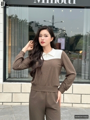 Bộ Đồ Thể Thao Phối Cổ NK Fashion Công Sở Nữ Năng Động, Thoải Mái Vải Mềm Mịn NKBD2410003