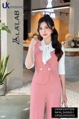 UK FASHION ÁO GILE PEPLUM 2 CÚC THỜI TRANG CÔNG SỞ NỮ UKAK2407005