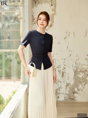 Kí giả 2 lớp cộc tay đai rời ghép set quý cô cực chảnh LUSM2507013