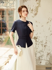 Kí giả 2 lớp cộc tay đai rời ghép set quý cô cực chảnh LUSM2507013