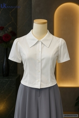 Sơ mi cổ sen ôm vừa gọn gàng UKSM2507024