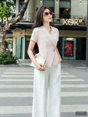 Áo xếp ly vạt cổ NKSM2606018 ( Áo rời không kèm CV/QU/PK )