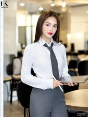 Áo Sơ Mi Dài Tay Cổ Đức Nẹp Dấu Khuy cơ bản phù hợp nhiều kiểu dáng NKSM2010011 ( Ko kèm QU/CV/PK)