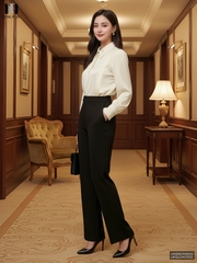 Sơ mi lụa mí vạt thân Unaa xinh xắn, dịu dàng, thanh lịch UNSM2509005