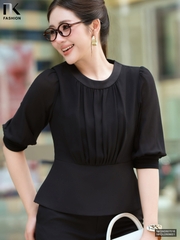 Sơ mi peplum phối nhún NKSM2607016 ( Áo rời ko kèm CV/QU/PK )