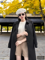 Áo Khoác Dạ Cổ Sen Dáng Dài NK Fashion Công Sở Nữ Sang Trọng, Thanh Lịch Vải Mềm Mịn UKAK2411001
