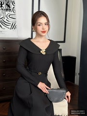 Áo Len Tiệc  NK Fashion Công Sở Nũ Thế Kế Cổ Bèo lật Trẻ Trung Chất Vải Mềm Mịn NKAL2412001