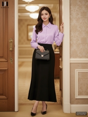 Sơ mi lụa mí vạt thân Unaa xinh xắn, dịu dàng, thanh lịch UNSM2509005