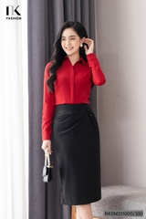 Áo Sơ Mi Dài Tay Cổ Đức Nẹp Dấu Khuy cơ bản phù hợp nhiều kiểu dáng NKSM2010011 ( Ko kèm QU/CV/PK)