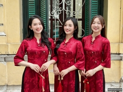 Áo dài gấm 2 tà đan, kiểu dáng mới lạ, chất liệu cao cấp, thanh lịch duyên dáng NKDV2411006 ( ko kèm quần + PK)