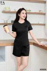 Bộ đồ thun quần sooc + áo cổ trơn dễ mặc, mát mềm NKBD2505005