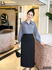 SƠ MI CỔ NƠ TAY BỒNG TRẺ TRUNG, THANH LỊCH NKSM2409002
