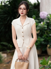 Sơ mi vai chờm đai eo điệu đà, hiện đại NKSM2604015