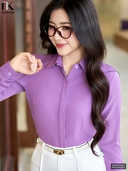 Áo Sơ Mi Dài Tay Cổ Đức Nẹp Dấu Khuy cơ bản phù hợp nhiều kiểu dáng NKSM2010011 ( Ko kèm QU/CV/PK)