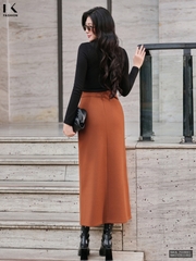 Áo len cổ leo nhún chéo kiểu cách mới lạ, mềm, ấm NKAL2509001