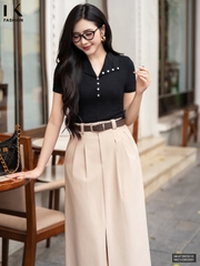 Áo thun cổ vạt V trẻ trung, mát mẻ NKAT2603010