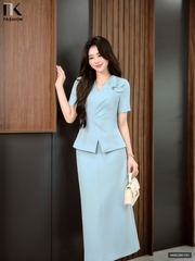 Set kí giả ly eo + chân váy A gọn gàng, lịch sự NKBD2601001
