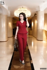 Bộ đồ quần ống đứng áo nẹp song sang chảnh, lịch sự NKBD2502005