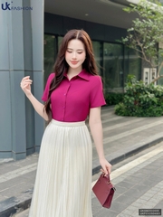 Sơ mi cổ đức can chéo ngực dễ mặc, nhiều màu sắc UKSM2502005