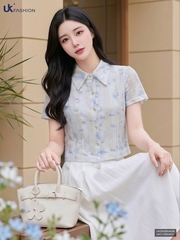 Áo ren cổ đức croptop trẻ trung xinh xắn dễ phối đồ UKSM2604008