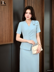 Set kí giả ly eo + chân váy A gọn gàng, lịch sự NKBD2601001