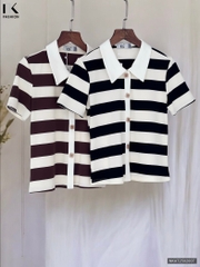 Áo thun kẻ to cúc nẹp kiểu dáng mới, trẻ trung, năng động NKAT2502007