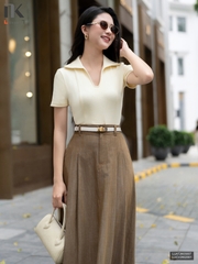 Áo thun cổ U diễu thân nhẹ nhàng, thu hút, mềm mát LUAT2603007