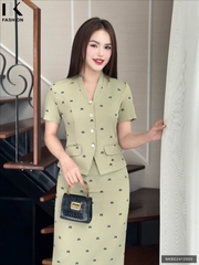 Set Áo Cổ U Và Chân Váy Bút Chì Thanh Lịch, Nữ Tính Vải Mềm Mịn NKBD2412003 ( Ko kèm PK )