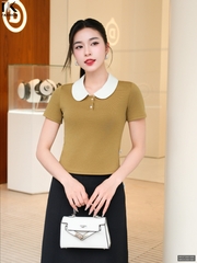 Áo thun cổ sen trẻ trung, mới, xinh xắn dễ mặc NKAT2501005